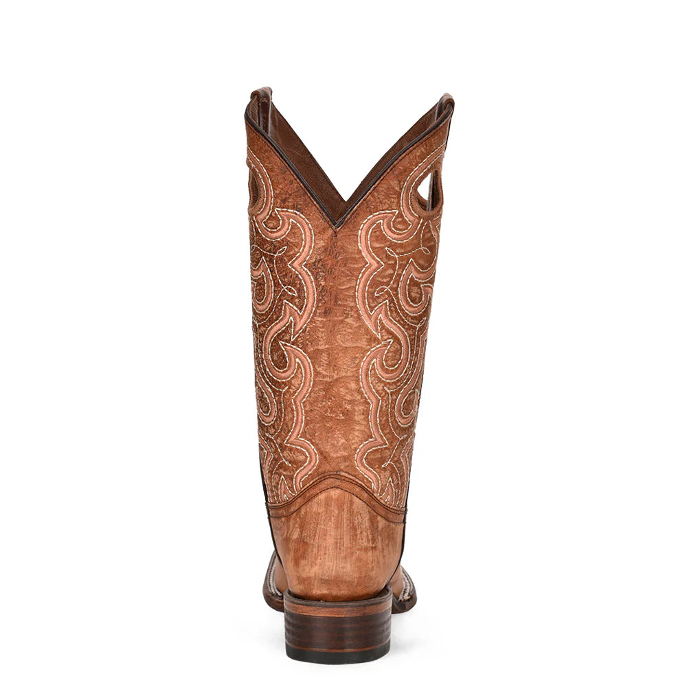 Circle G Ladie's Boot - Sq Toe - Distressed Cognac