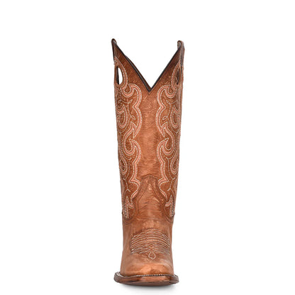 Circle G Ladie's Boot - Sq Toe - Distressed Cognac