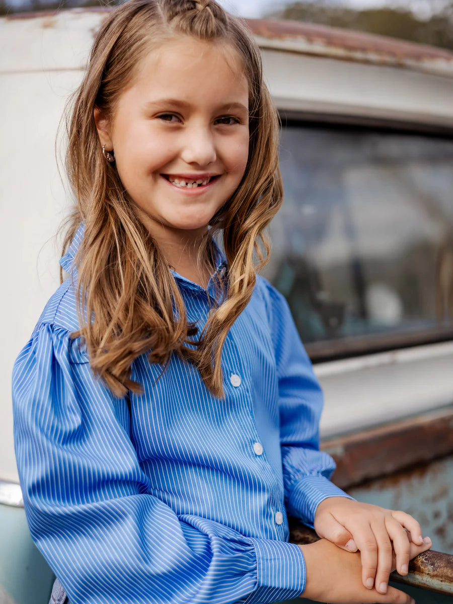 Chinchilla Classic Kids Dress Shirt - Blue & White Stripes