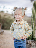 Withcott Long Sleeve Girls Romper - Yellow Flowers