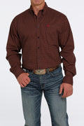 Cinch Men's Longsleeve Shirt - Black & Red