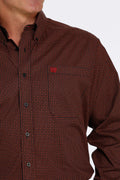 Cinch Men's Longsleeve Shirt - Black & Red