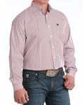 Cinch Mens Longsleeve Shirt - White/Pink/Black