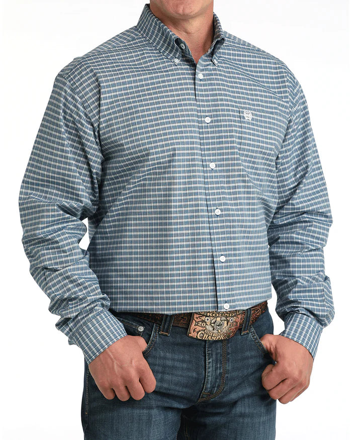 Cinch Mens Longsleeve Shirt - Blue Plaid
