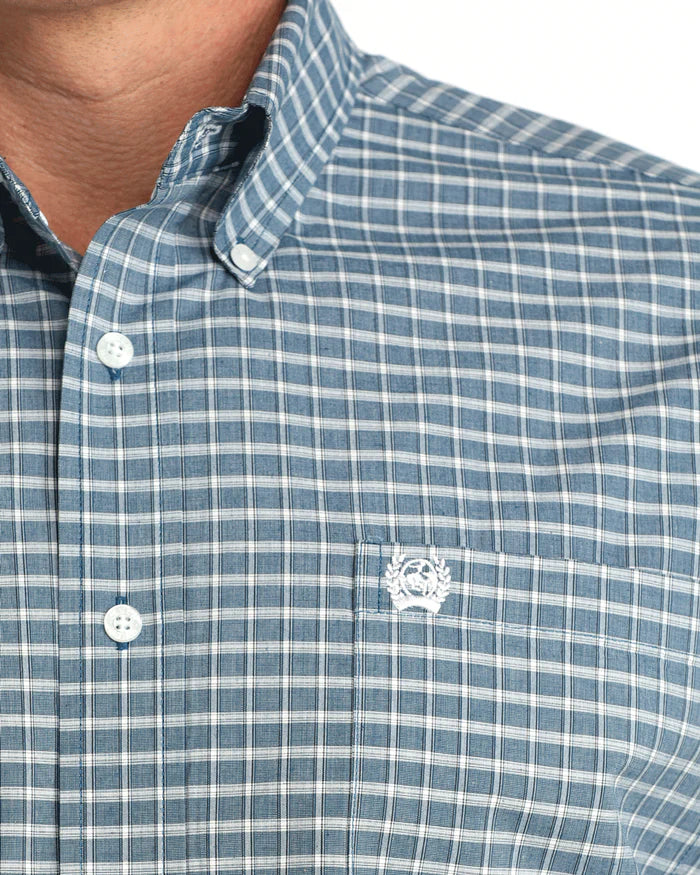 Cinch Mens Longsleeve Shirt - Blue Plaid