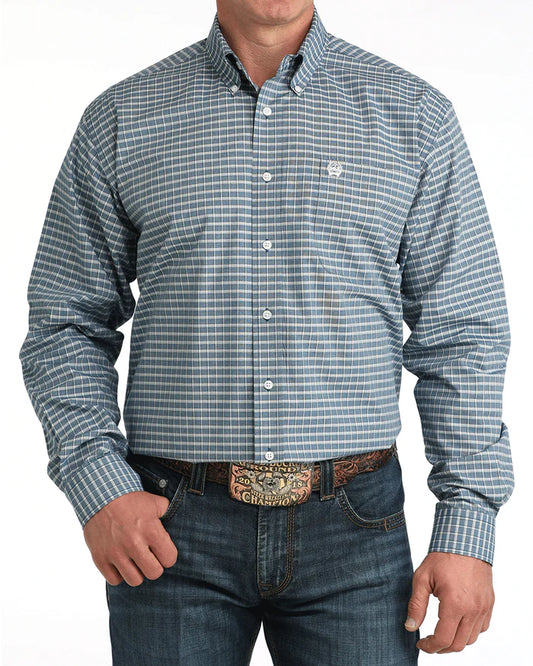 Cinch Mens Longsleeve Shirt - Blue Plaid