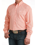 Cinch Mens Longsleeve Shirt - Orange Geometric Print