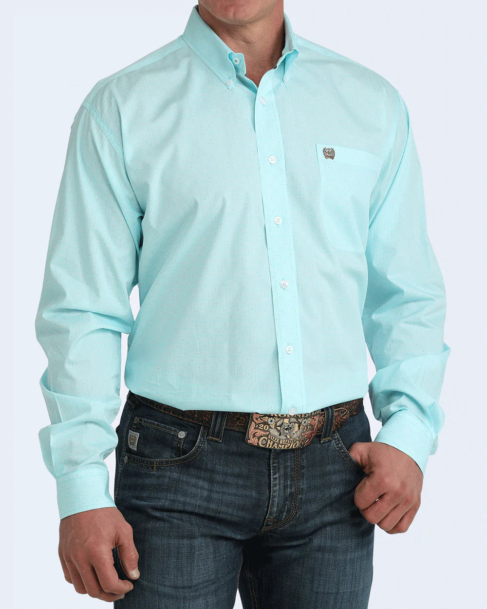 Cinch Mens Longsleeve Shirt - Blue Pattern
