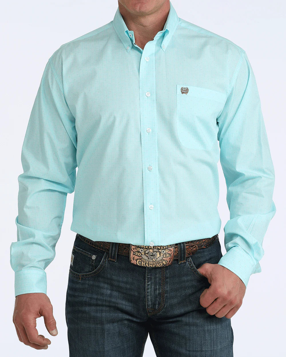 Cinch Mens Longsleeve Shirt - Blue Pattern