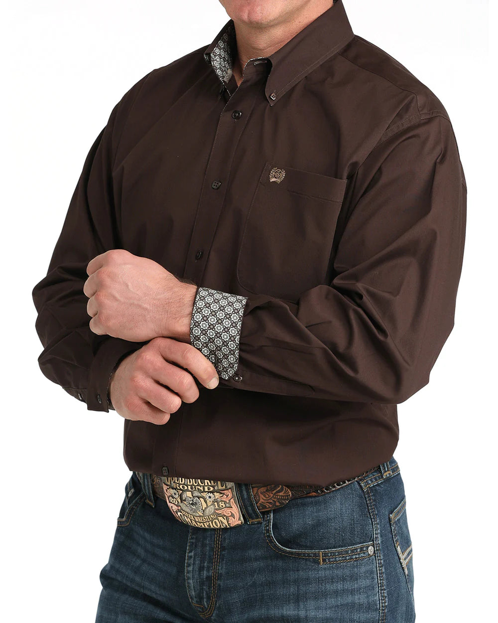 Cinch Mens Longsleeve Shirt - Brown