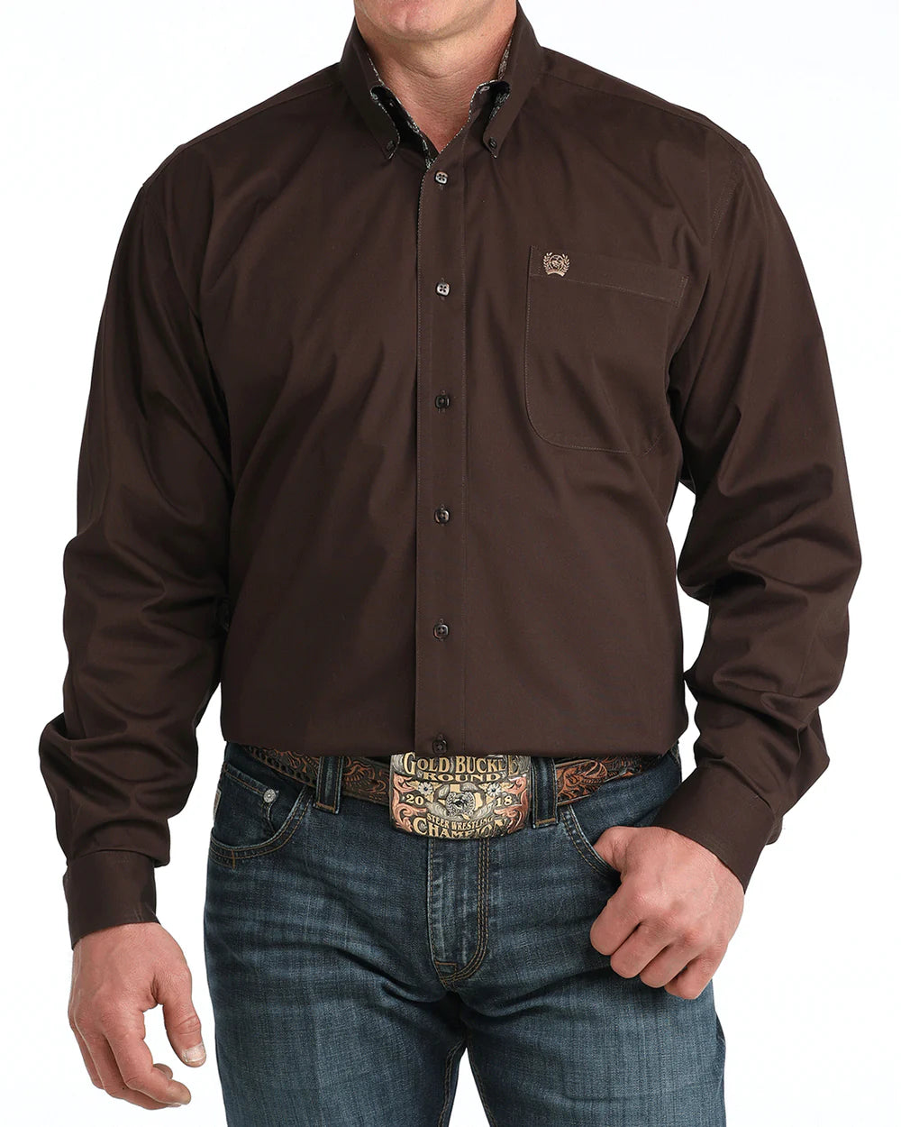 Cinch Mens Longsleeve Shirt - Brown