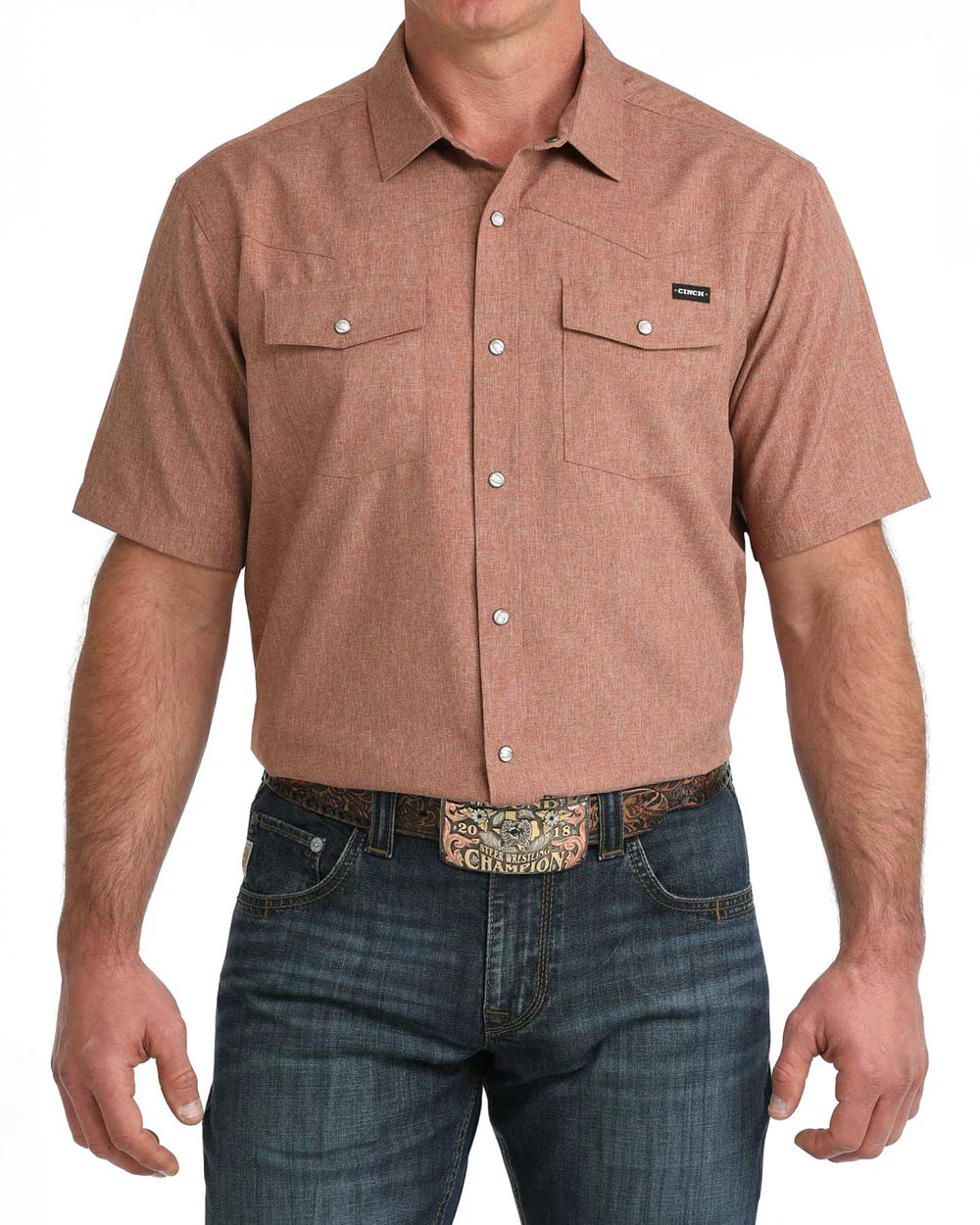 Cinch Mens Shortsleeve Shirt - Brown