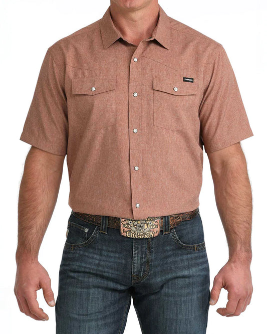 Cinch Mens Shortsleeve Shirt - Brown