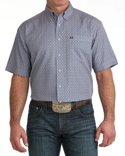 Cinch Mens Shortsleeve Shirt - Lilac Pattern