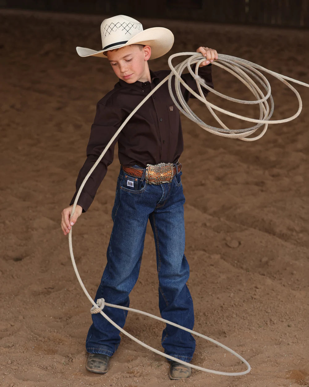 Cinch Boys Longsleeve Shirt - Brown