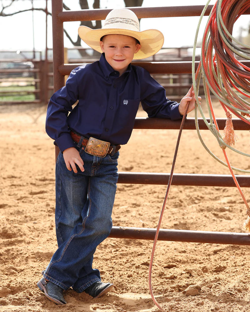 Cinch Boys Longsleeve Shirt - Royal Blue
