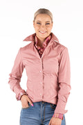 H&H Fitted Pink Shirt with Check Contrast