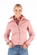 H&H Fitted Pink Shirt with Check Contrast