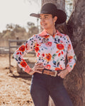 Ladies Sun Shirt - Peach & Rose
