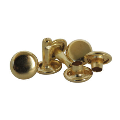 2 Piece Double Cap Rivets – Brass