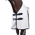 Cotton Blend Ripstop Horse Rug White with Navy Trim