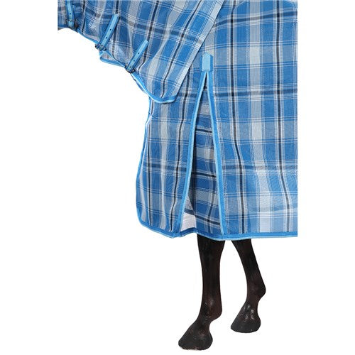 Kool Master PVC Shade Mesh Horse Rug Combo Long Drop - Blue