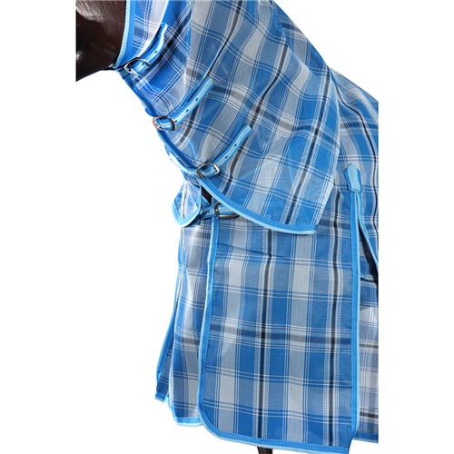 Kool Master PVC Shade Mesh Horse Rug Combo Long Drop - Blue