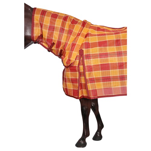 Kool Master PVC Shade Mesh Horse Rug Combo - Red & Amber