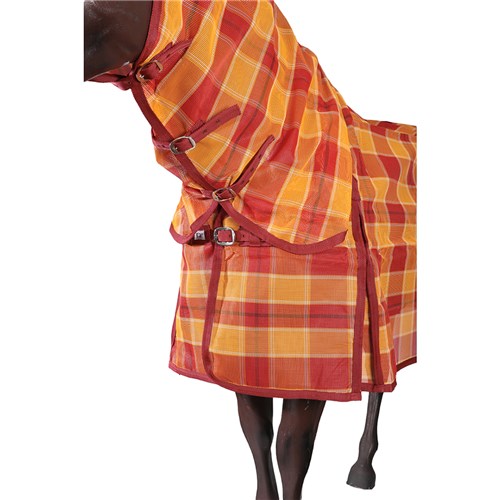 Kool Master PVC Shade Mesh Horse Rug Combo - Red & Amber