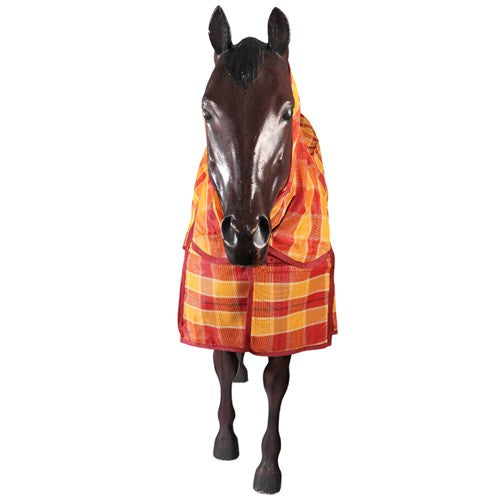 Kool Master PVC Shade Mesh Horse Rug Combo - Red & Amber