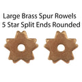 Brass Spur Rowels - 5 Star Split Ends Rounded 1"