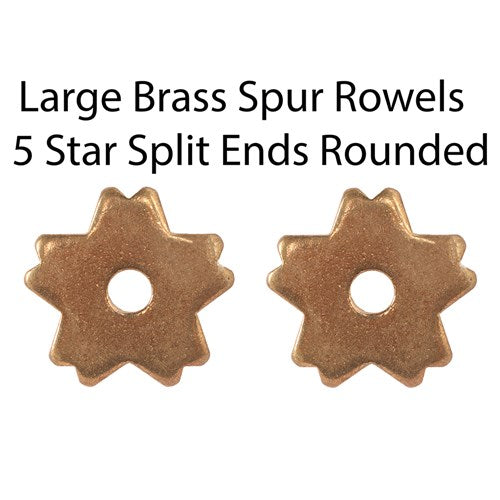 Brass Spur Rowels - 5 Star Split Ends Rounded 1"