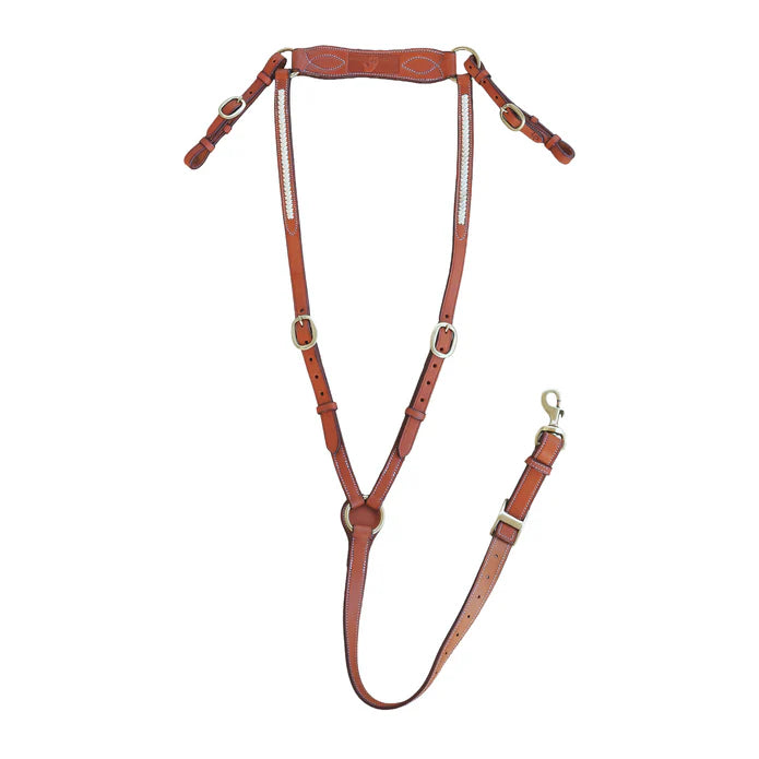 Rawhide Plait Breastplate - Chestnut