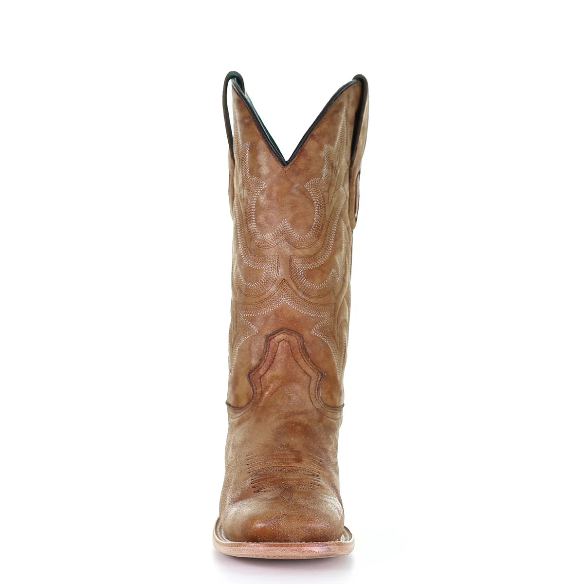 Corral Ladies Boots - Embroidery Wide Sq Toe - Sand