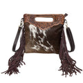 Cali Cowhide Bag in Brown & White