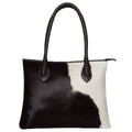 England Cowhide Tote Bag in Tan & White