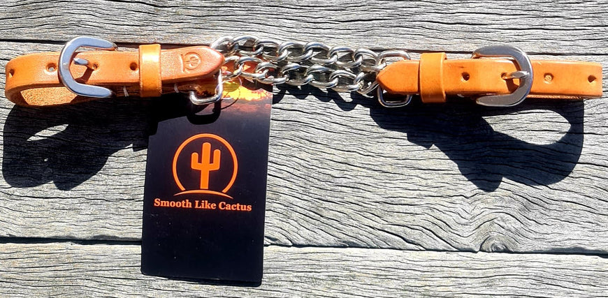 Curb Strap - Leather with Double Chain