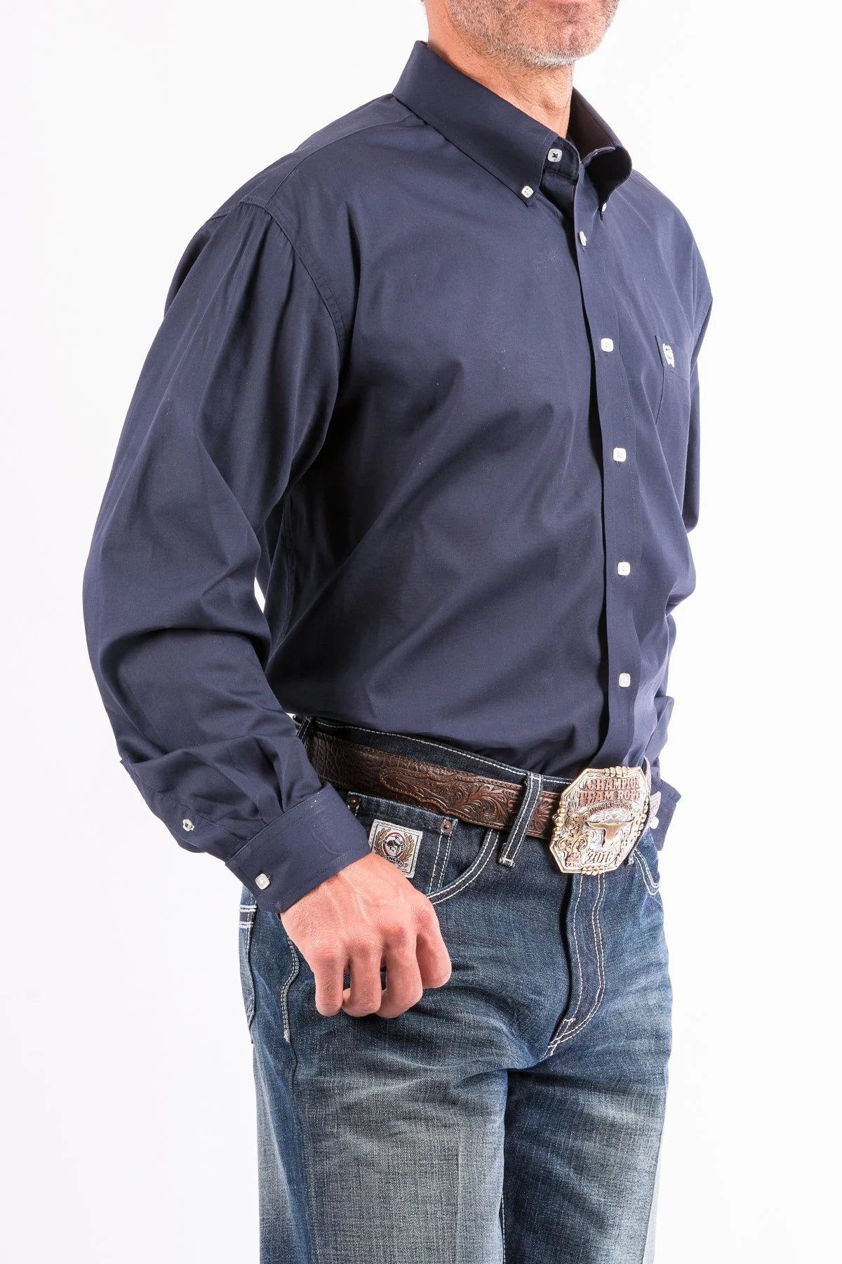 Cinch Mens Long Sleeved Shirt - Navy