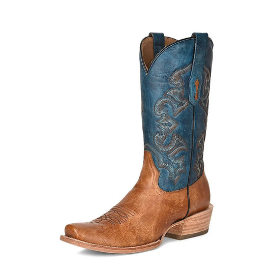 Corral Men's - Embroidery Horseman Toe - Navy Blue/Sand