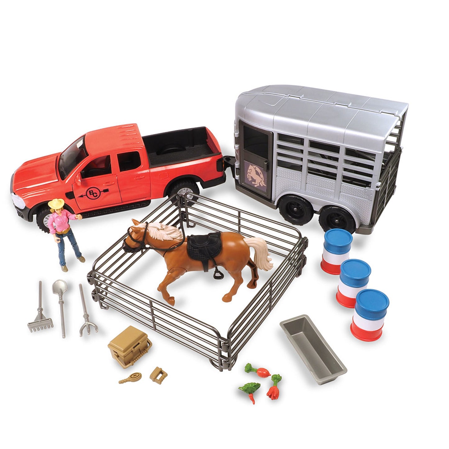 24 Piece Truck & Horse Trailer Playset