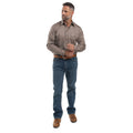Just Country Cameron 1/2 Button Workshirt - Brown