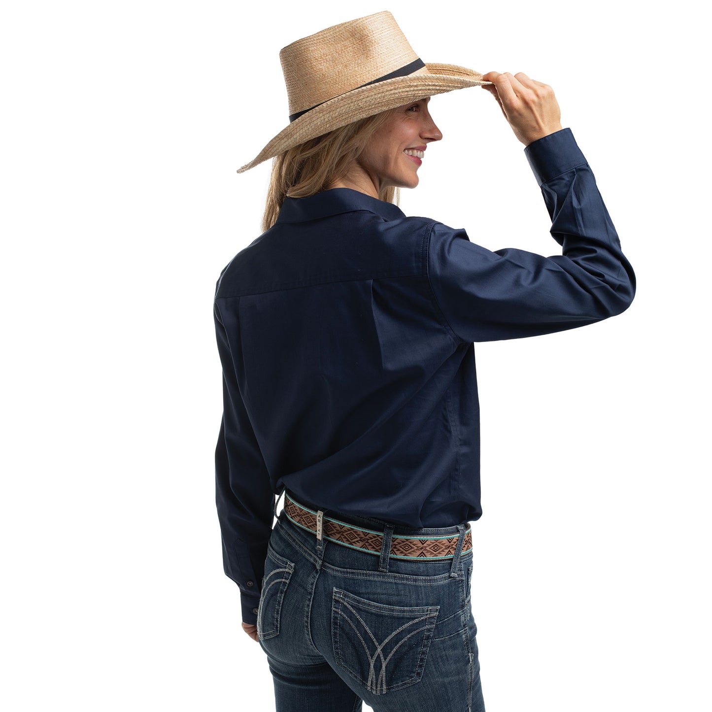 Just Country Jahna 1/2 Button Workshirt - Navy
