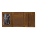 Ariat Tri-Fold Light Tan with Basket Weave Overlay Wallet