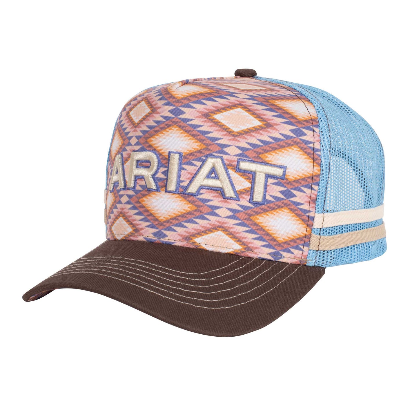 Ariat Aztec Blanket Trucker Cap - Pink & Blue
