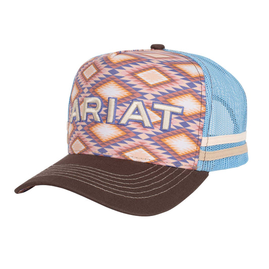 Ariat Aztec Blanket Trucker Cap - Pink & Blue