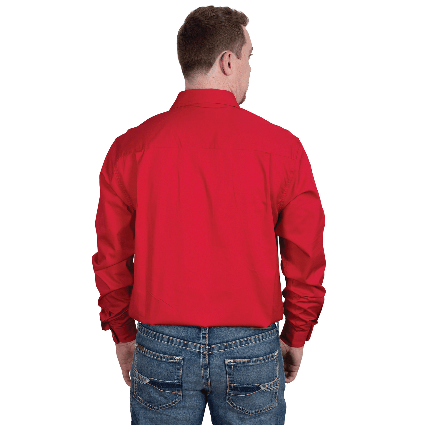 Just Country Cameron 1/2 Button Workshirt - Chilli