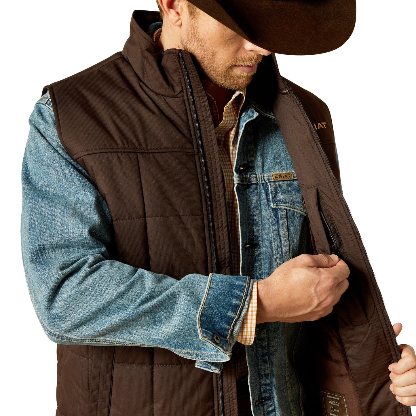 Ariat Mens Crius Insulated Vest - Brown